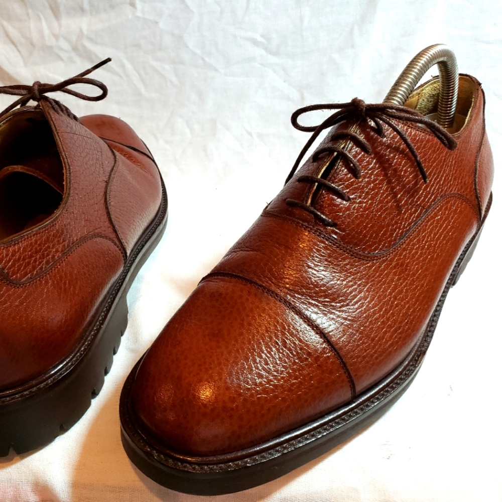 Maraolo Leather Brown Captoe Lace Up Oxfords Shoes Sz 8